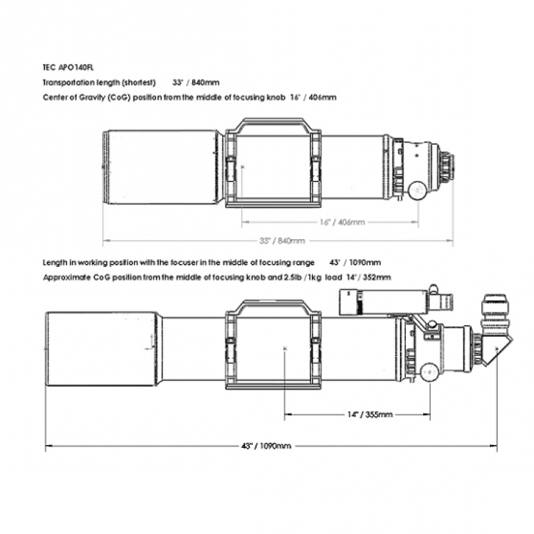 APO140FL F/7 Dimensions